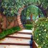 Moongate At Par De Ville - Oils On Canvas Paintings - By Susan Dehlinger, Traditional Painting Artist