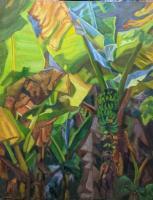 Botanicals - Lit Banana Palm - Oil On Canvas