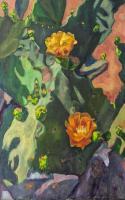 Botanicals - Cactus Blooms - Oil On Canvas