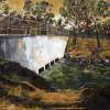 Dam At Five Mile - Oil On Canvas Paintings - By Davidh Miller, Impressionism Painting Artist