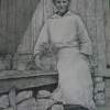 Granny - Pencil  Graphite Drawings - By Kathy Sands, Realism Drawing Artist