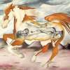 Badlands Horses - Oil On Canvas Paintings - By Angie Benson, Surreal Painting Artist