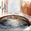 Bridge With Spindles - Venice Italy - Watercolor Paintings - By Dave Barazsu, Realisic Painting Artist