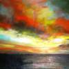 Last Summer Sunset By The Lake - Acrylic On Gallery Canvas Paintings - By Marie-Line Vasseur, Realism Painting Artist