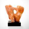 Orange - Marble Alabaster Sculptures - By Orna Ackerman, Abstract Sculpture Artist